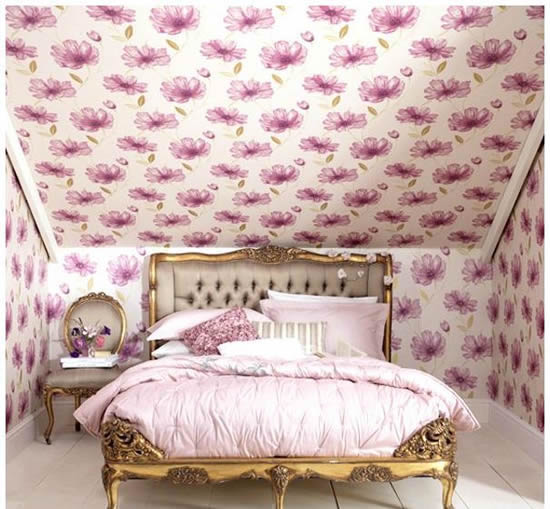 Отделка всего помещения шёлковыми обоями